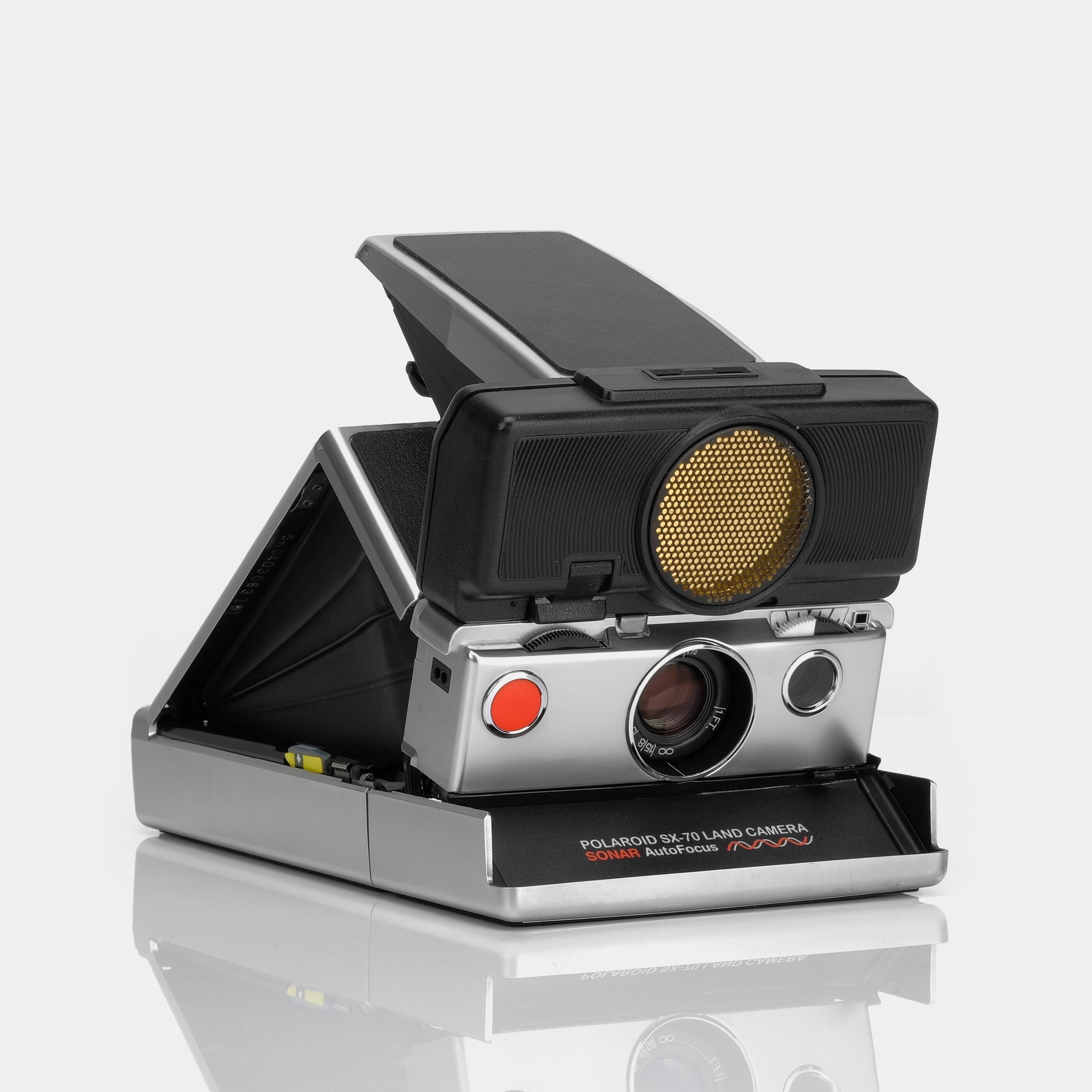 Polaroid SX-70 Sonar Autofocus Chrome Folding Instant Film Camera 