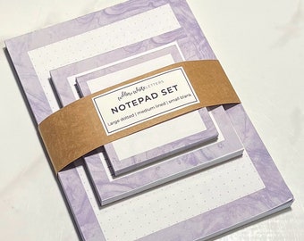 Mineral Purple Notepad Set - Dotted Notepad - Lined Notepad - Blank Notepad