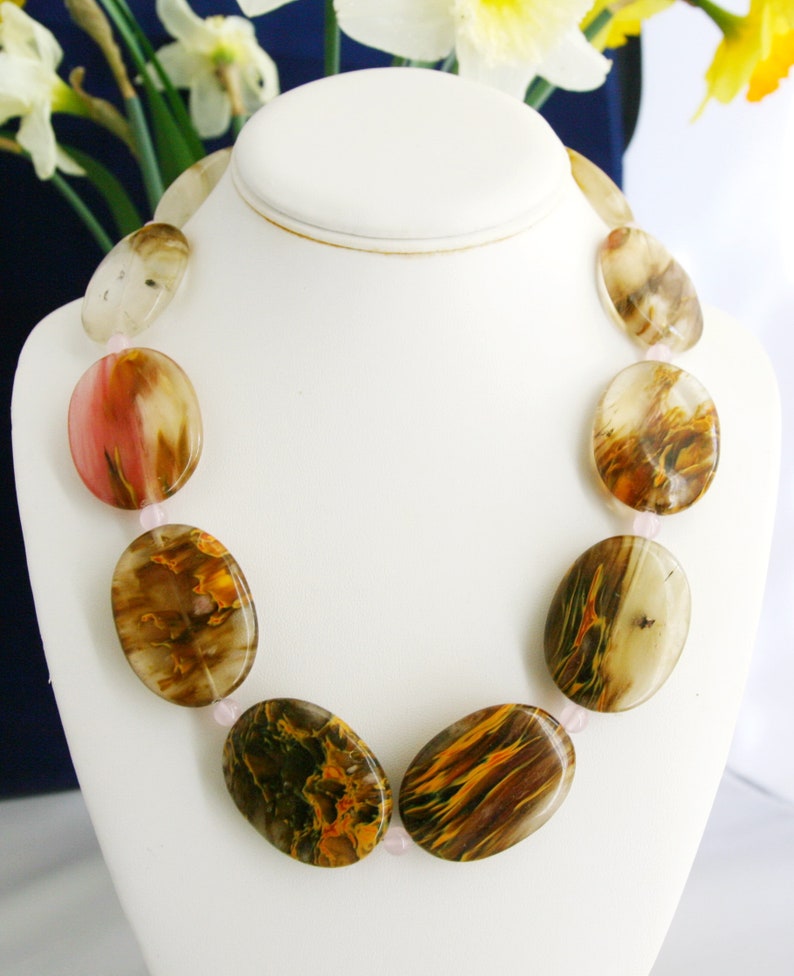 Huge Volcano Chery Quartz Sterling Silver Necklace