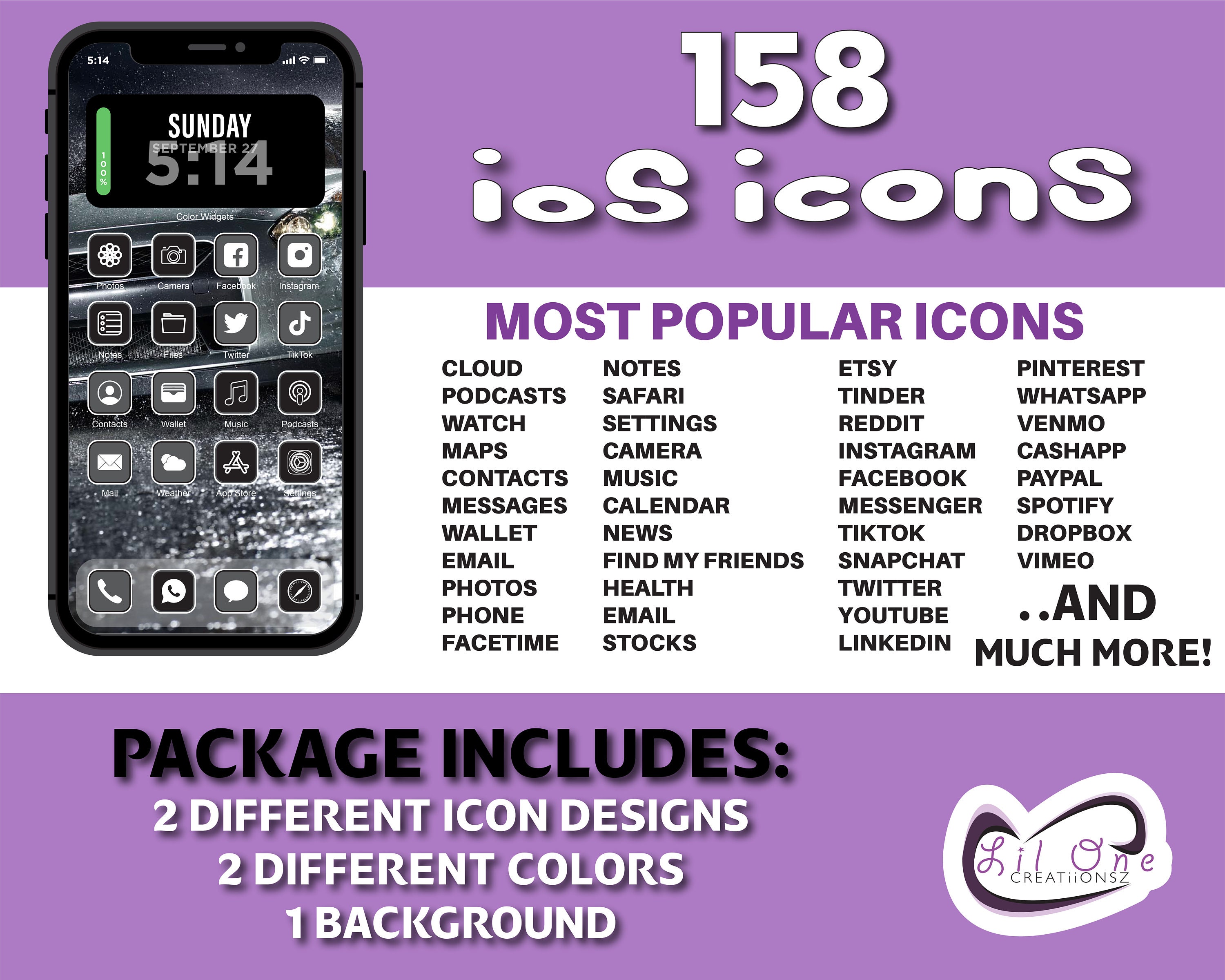 Iphone Ios14 Aesthetic App Icons Sports Car Gray And Black Etsy Canada