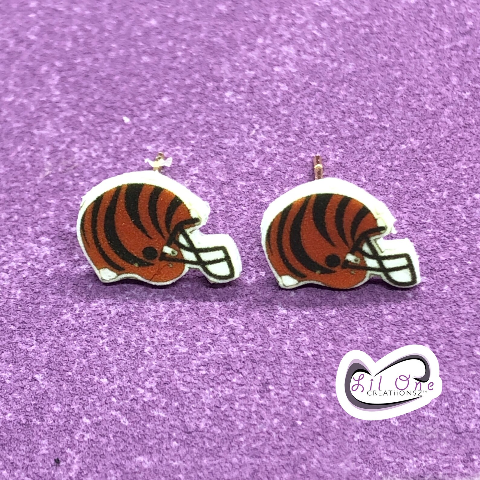 Football NFL Cincinnati Bengals Sports Helmet Earrings / Pin Etsy