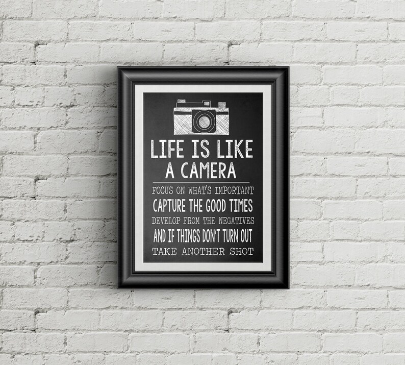 Life Is Like A Camera Camera Wall Art Print Etsy