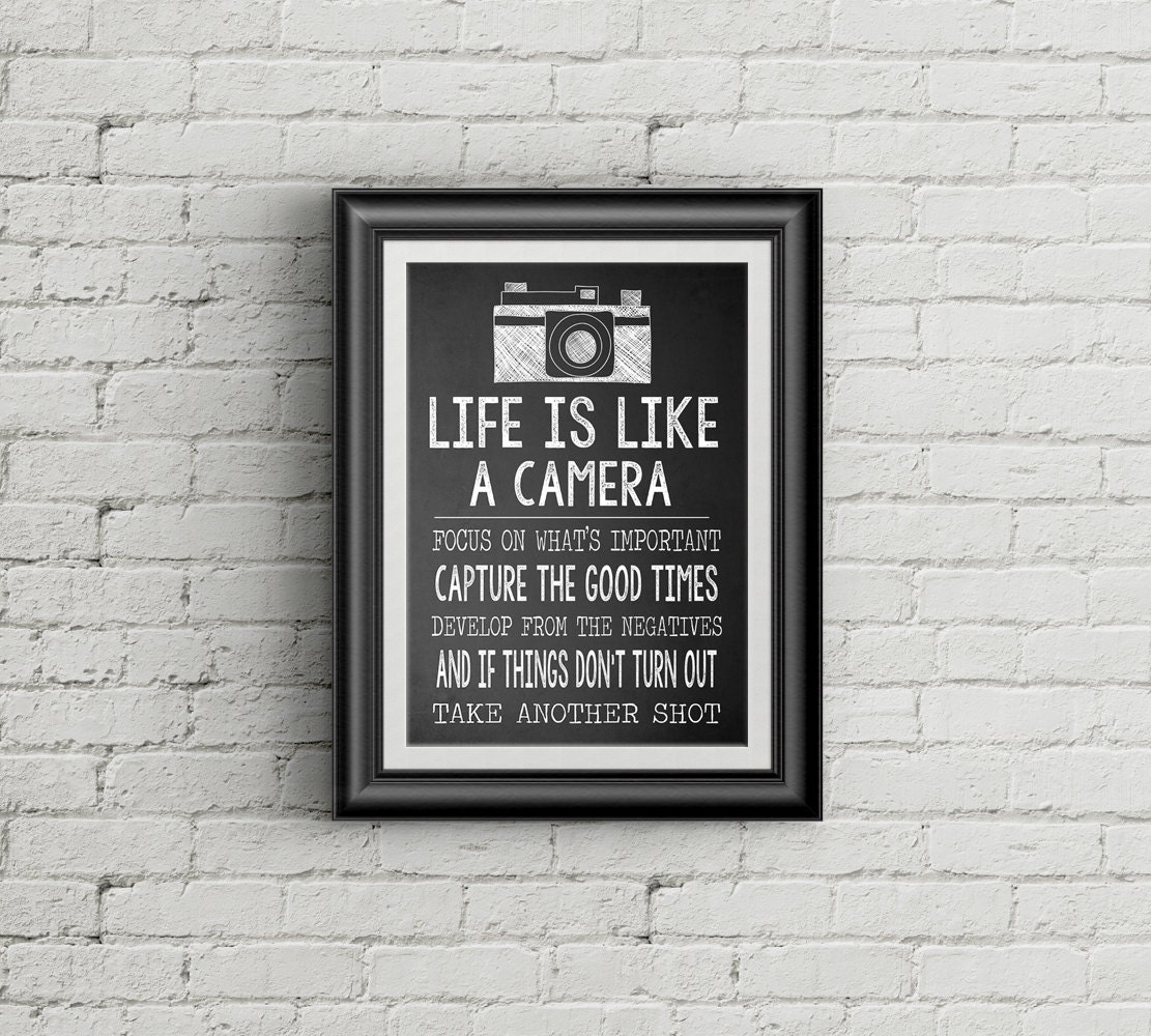Life Is Like A Camera Camera Wall Art Print Etsy