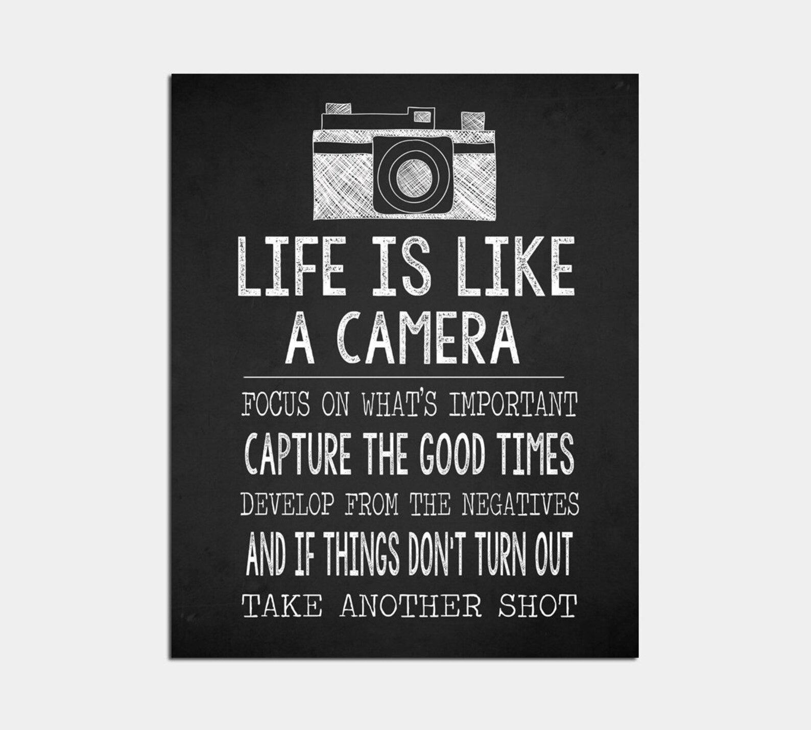Life Is Like A Camera Camera Wall Art Print Etsy