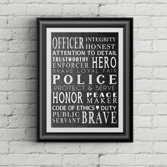 Police Officer Gift Law Enforcement Officer Gift Police Wall Etsy