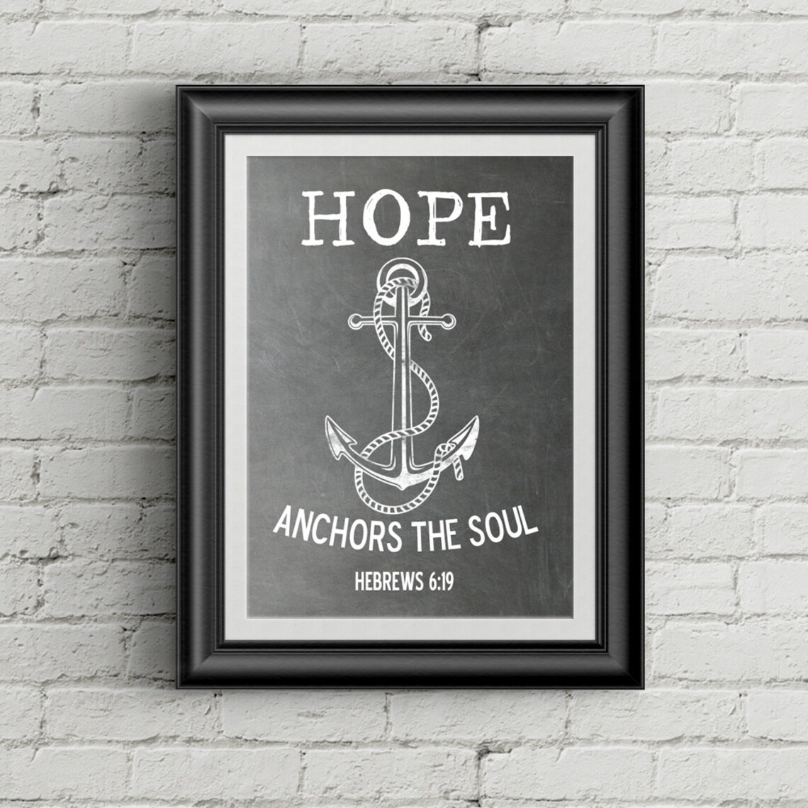 Bible Verse Wall Art Hope Anchors The Soul Christian Wall Art Etsy
