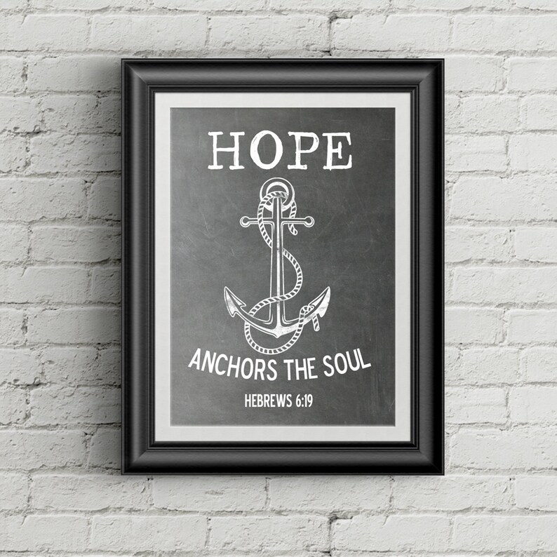 Bible Verse Wall Art Hope Anchors The Soul Christian Wall Art Etsy