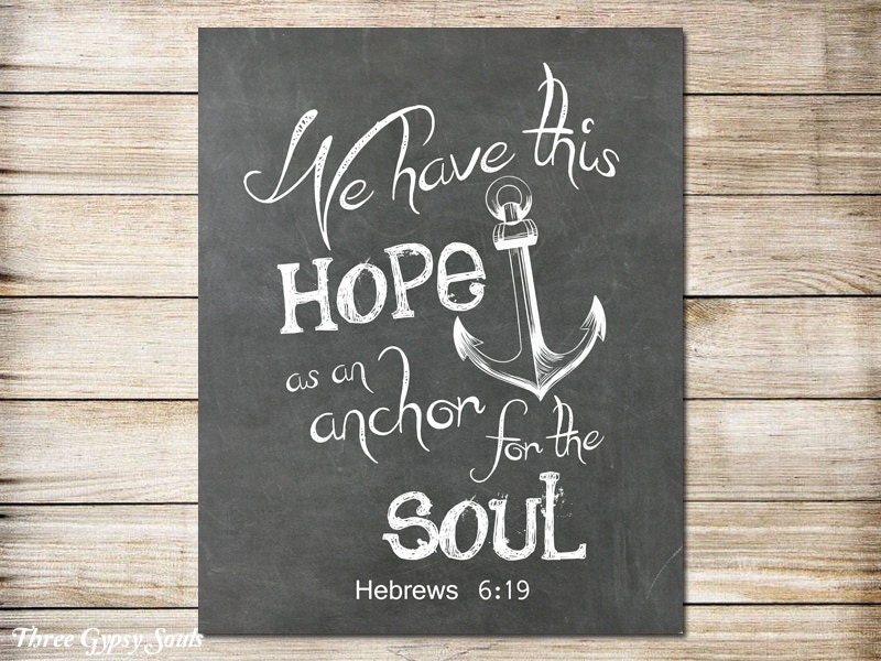 PRINTABLE ART Anchor Wall Art Bible Verse Wall Art Hope Etsy