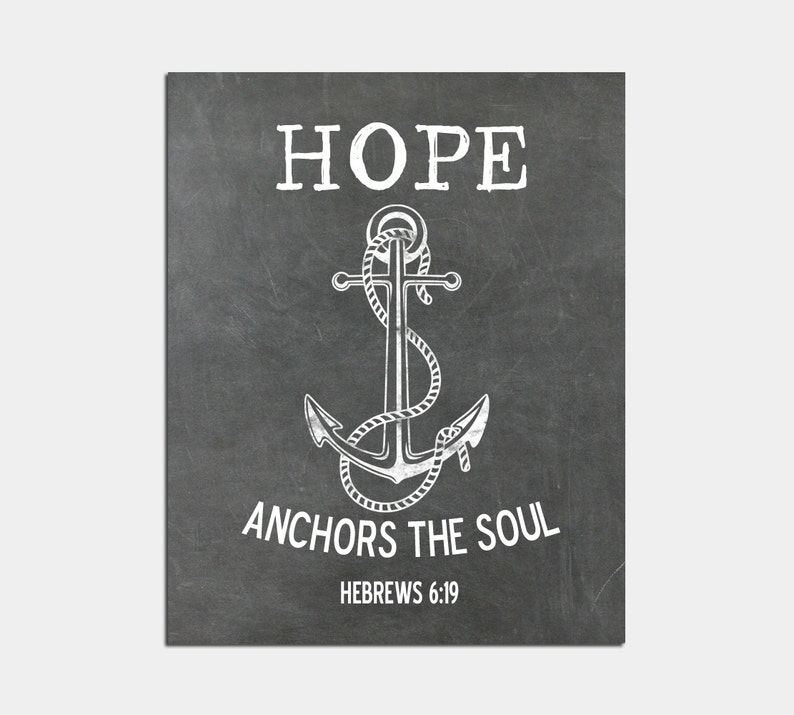 Bible Verse Wall Art Hope Anchors The Soul Christian Wall Art Etsy