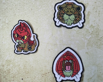 Tiger Cringer, Amo del Universo, He-Man, Battlecat, parche bordado para personalizar diversos artículos textiles.
