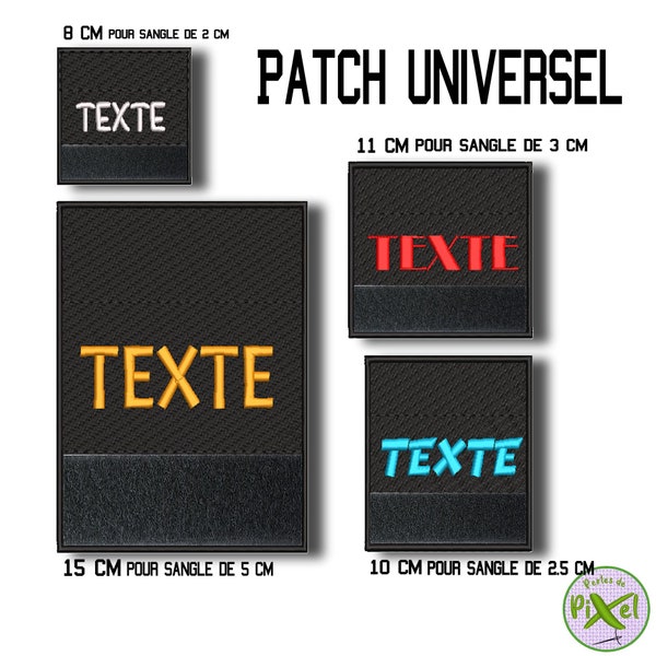 Universal embroidered patch for harnesses, collars, straps, belts, leashes, halters, saddles