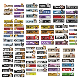 100% customizable DOG ID PATCH, iron-on, self-adhesive, or sew-on. Custom made.
