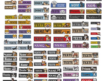 100% customizable DOG ID PATCH, iron-on, self-adhesive, or sew-on. Custom made.
