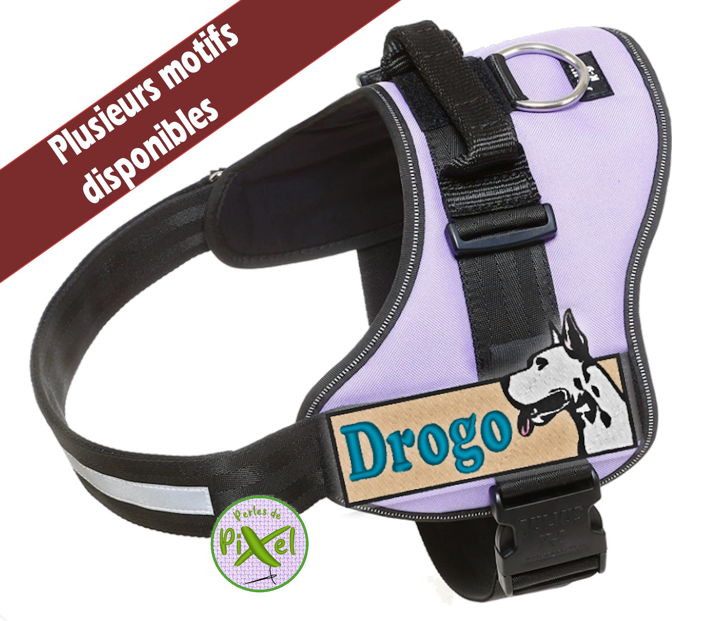 Bandeau Brodé Dogue Allemand Service Dog Patch Pour Customisations de Vêtements ou Harnais Great Dan
