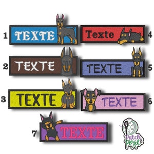 DOBERMAN embroidery patch badge to customize different textile supports, clothing, accessories
