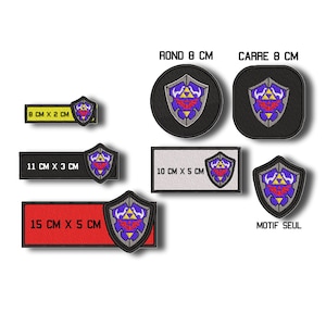 BOUCLIER HYRULE  patch écusson broderie pour identification sur harnais chien chat ou customisation de vêtements sac cartable