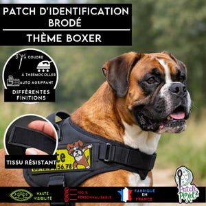 BOXER geborduurde patch-borduurbadge om het harnas, de halsband van uw dier of zijn kleding aan te passen
