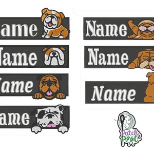 ENGLISH BULLDOG embroidery patch to customize any type of textile support or harness