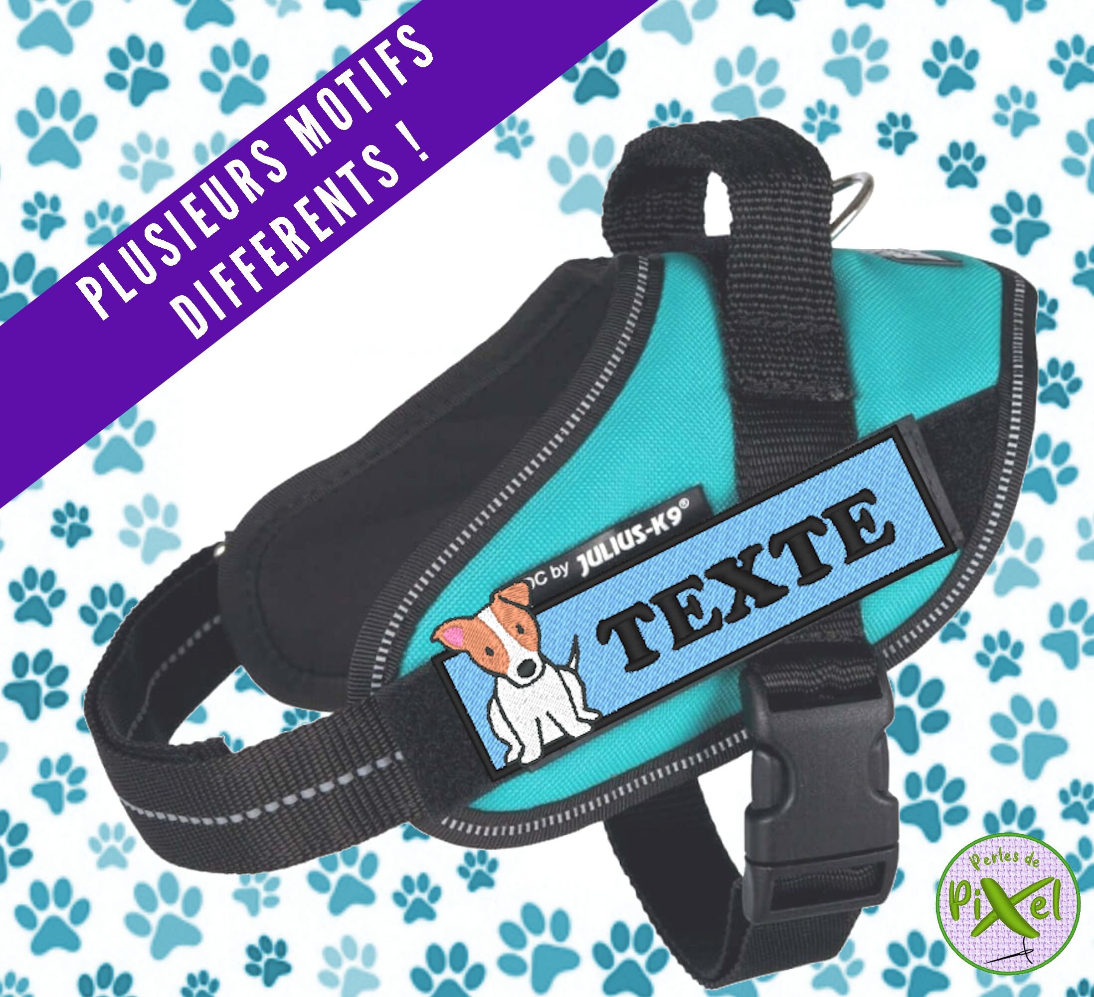 Bandeau Brodé Jack Russel/Service Dog Patch Pour Customisation de Vêtements ou Harnais