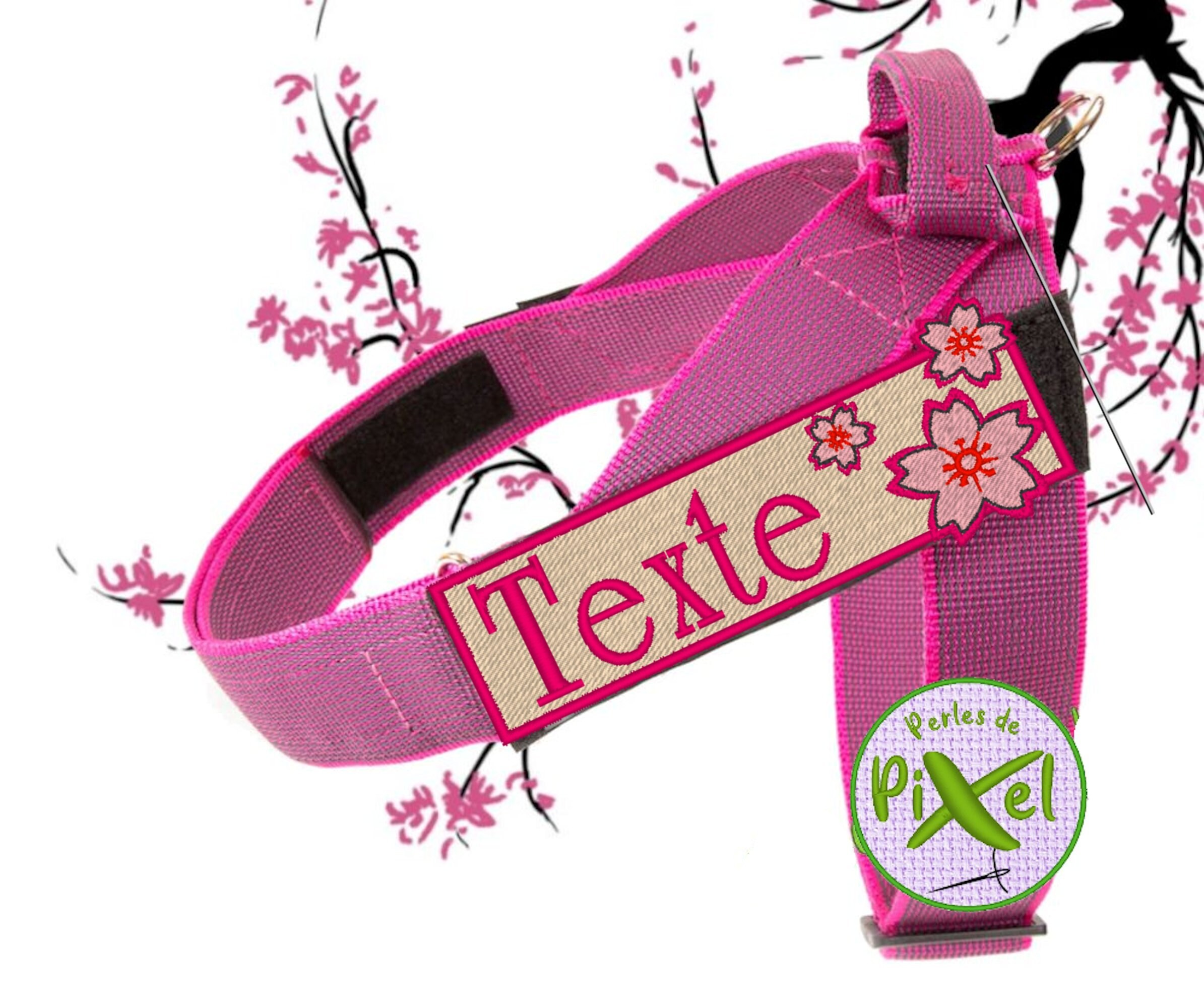 Bandeau Service Dog Patch Pour Customisation de Vêtements ou Harnais Chien Chat Furet Thème Fleur Sa