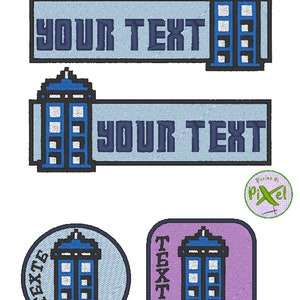 DR WHO TARDIS embroidery patch for customization identification on harness or clothing