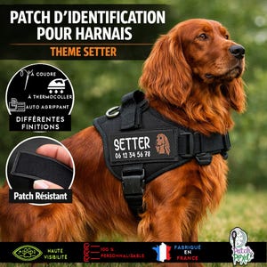 COCKER SPANIEL SETTER patch écusson broderie pour customiser le harnais de votre animal ou ses vêtements