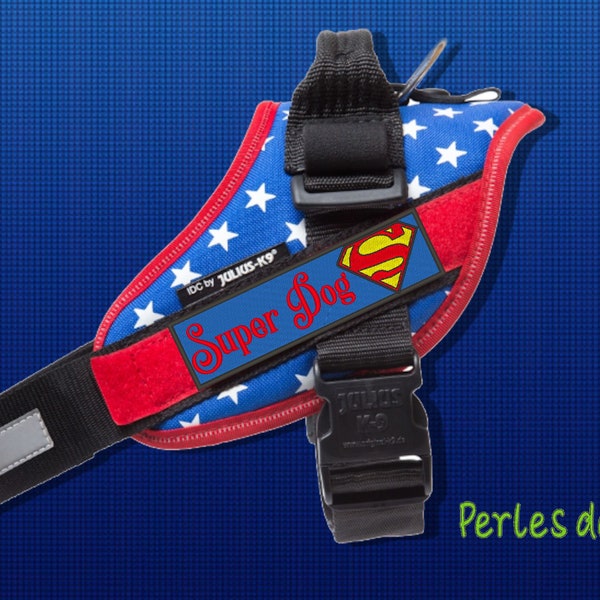 SUPER MAN patch écusson broderie pour identifier le harnais de son animal ou customiser des accessoires textiles