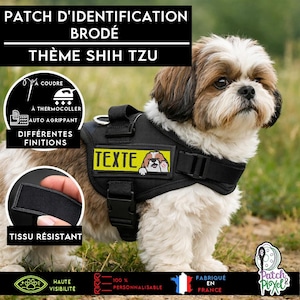 SHIHTZU SHIH TZU borduurpatch om het harnas van uw huisdier of verschillende textielondersteuningen te personaliseren