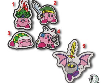 KIRBY embroidery patch for customizing various textiles #schoolbag #bag #clothing #shoe #cap #hat...
