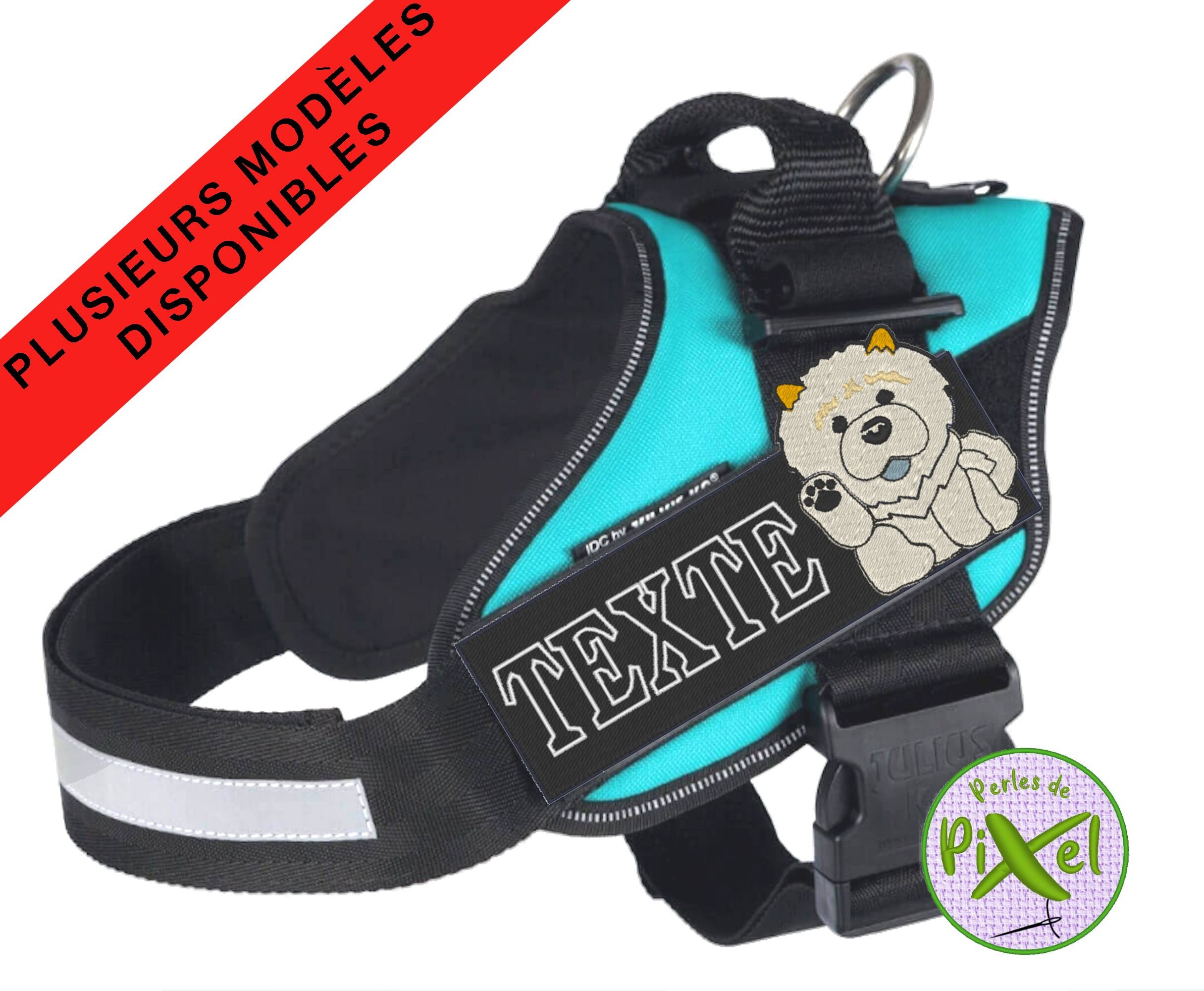 Patch Brodé Chow/Service Dog Patch Pour Identification sur Harnais ou Customisation de Vêtements