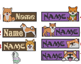 AKITA SHIBA SHIKOKU Embroidered patch or headband to personalize different textile supports