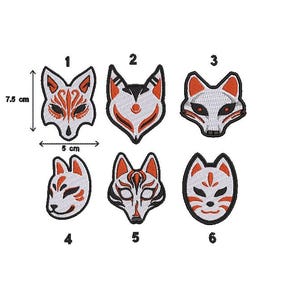 KITSUNE Japanischer FUCHS. Gestickter Aufnäher oder Stirnband zum Personalisieren, um verschiedene Textilträger individuell anzupassen