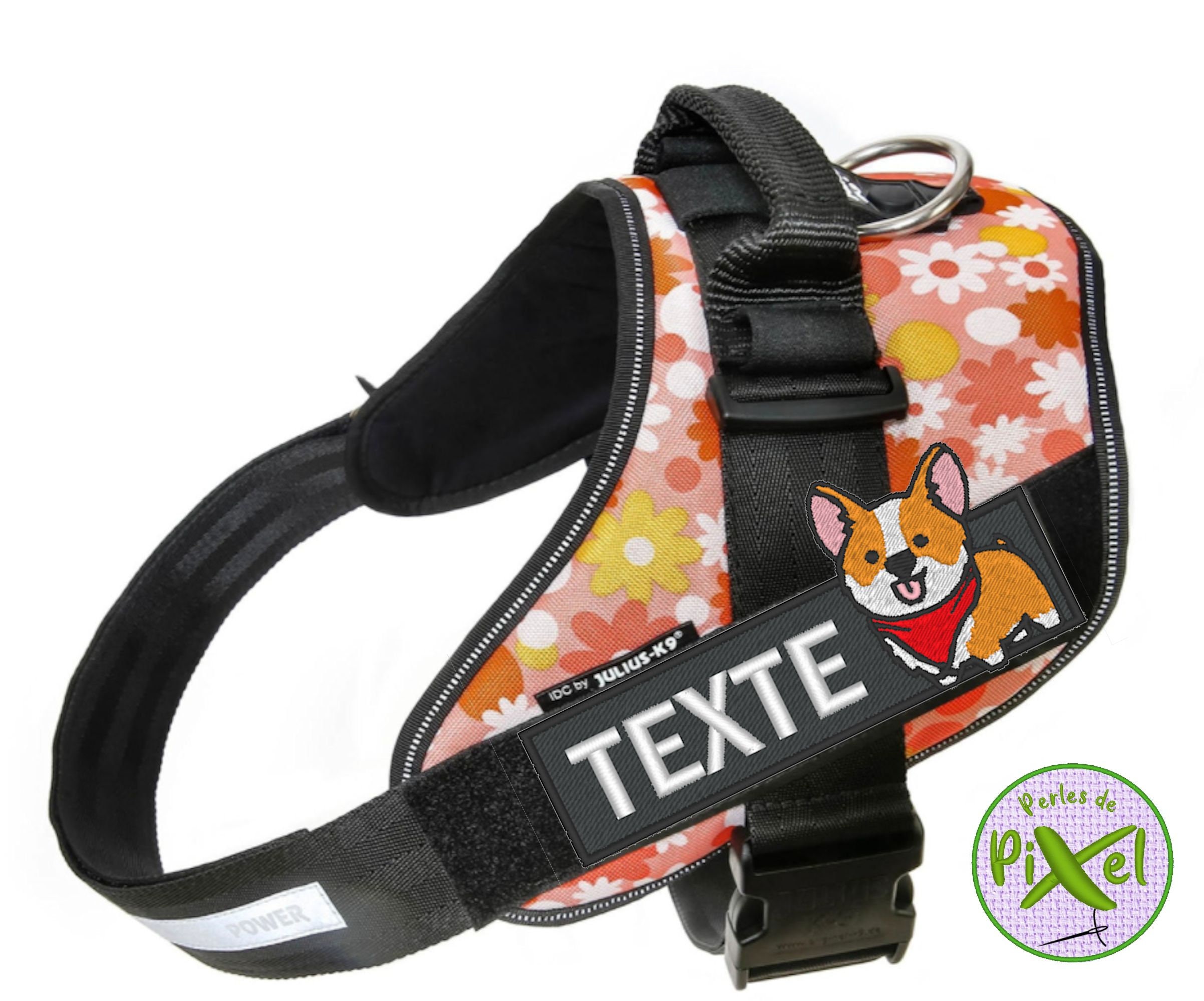 Bandeau Brodé Corgi/Custom Dog Patch Logo Amovible Pour Vêtements ou Harnais Chien Welsh Corgi