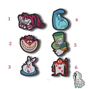 ALICE in Wonderland Embroidered patch or headband to customize different textile supports