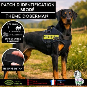 DOBERMAN embroidered patch/badge for customizing various textiles, clothing, and accessories
