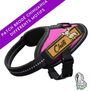 Toppa ricamata a forma di chihuahua per personalizzare l'imbracatura o i vestiti del tuo animale domestico