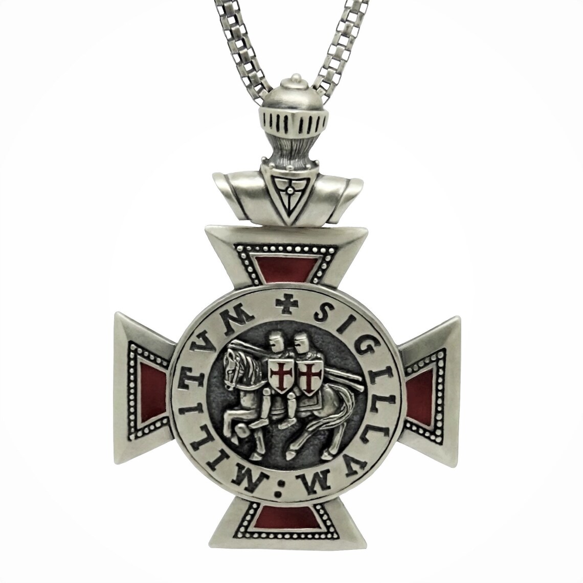 Knights Templar Sterling Silver Cross Pendant the Poor Fellow - Etsy