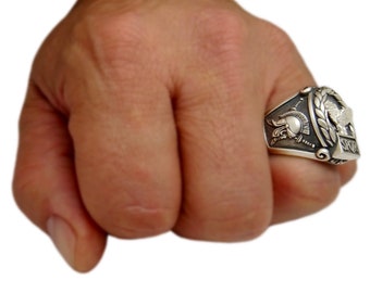 Anello Argento 925 Con Aquila – Fatto A Mano, Senza Nichel, Misura Regolabile – Empress - Foto 2