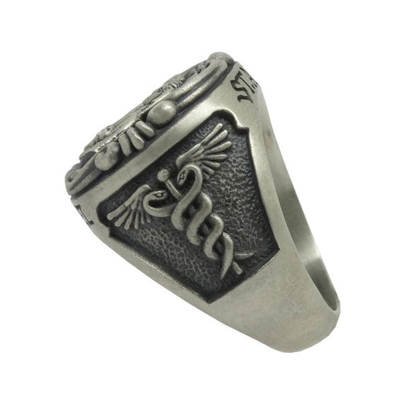Anello Uomo San Michele Arcangelo - In Acciaio Inox, Medaglione Rotondo