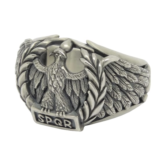 Roman Eagle Sterling Silver 925 Men's Ring SPQR Handmade