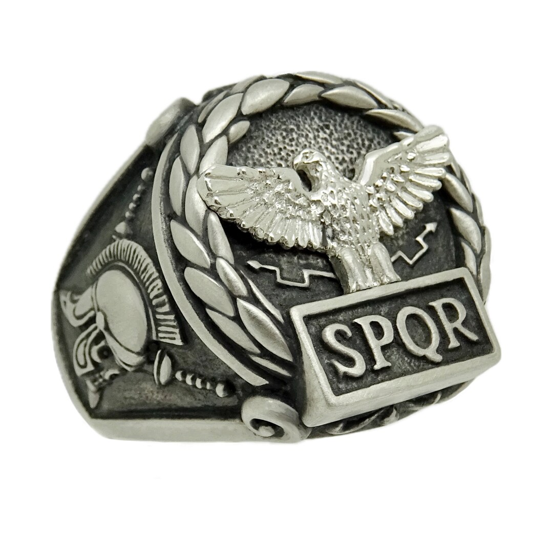 Anello da uomo in argento sterling 925 con aquila dell'Impero - Main Image