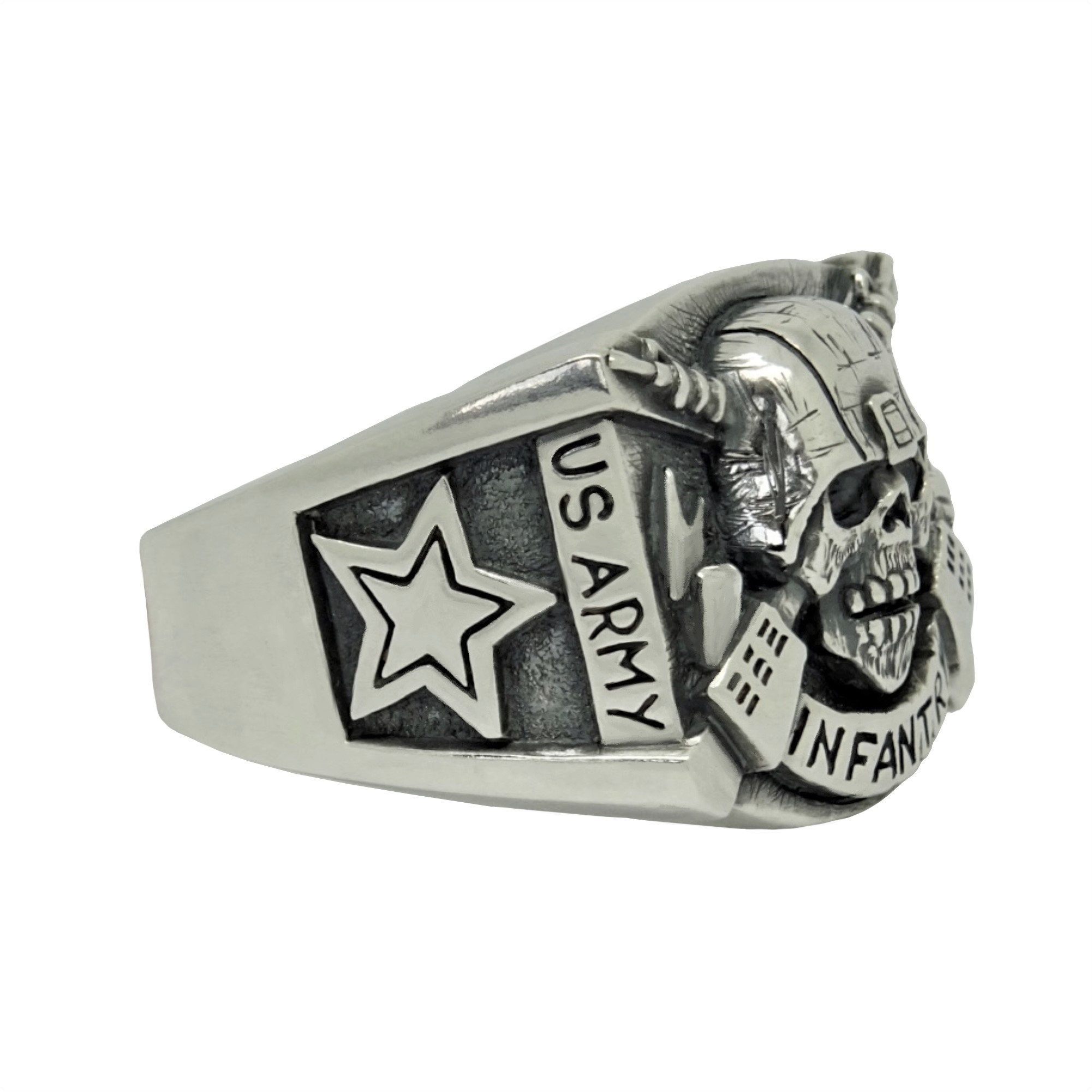 Infantry Sterling Silver 925 Army Special Forces Soldier Men's