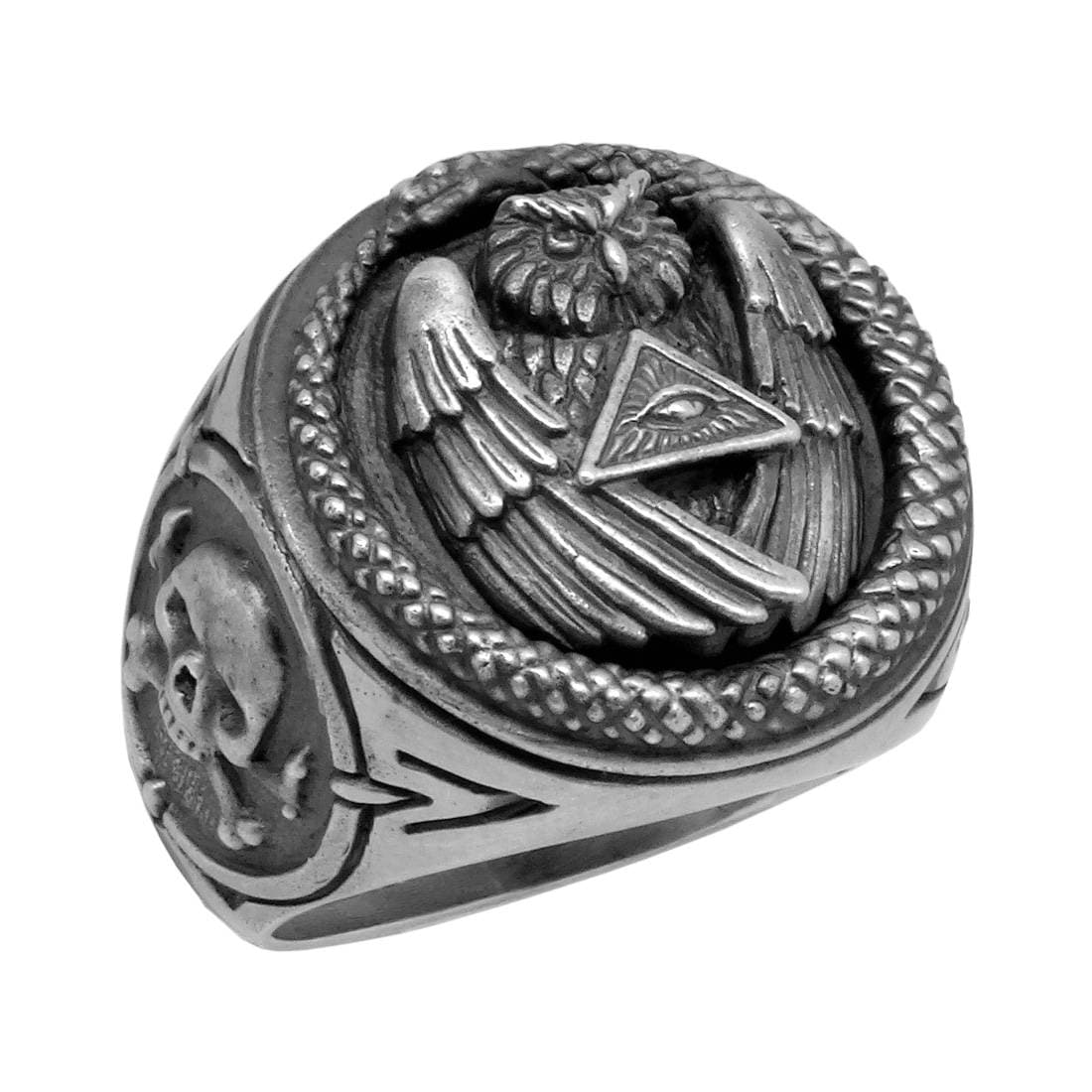 Anillo Illuminati mas nico de plata de ley para hombre ojo que