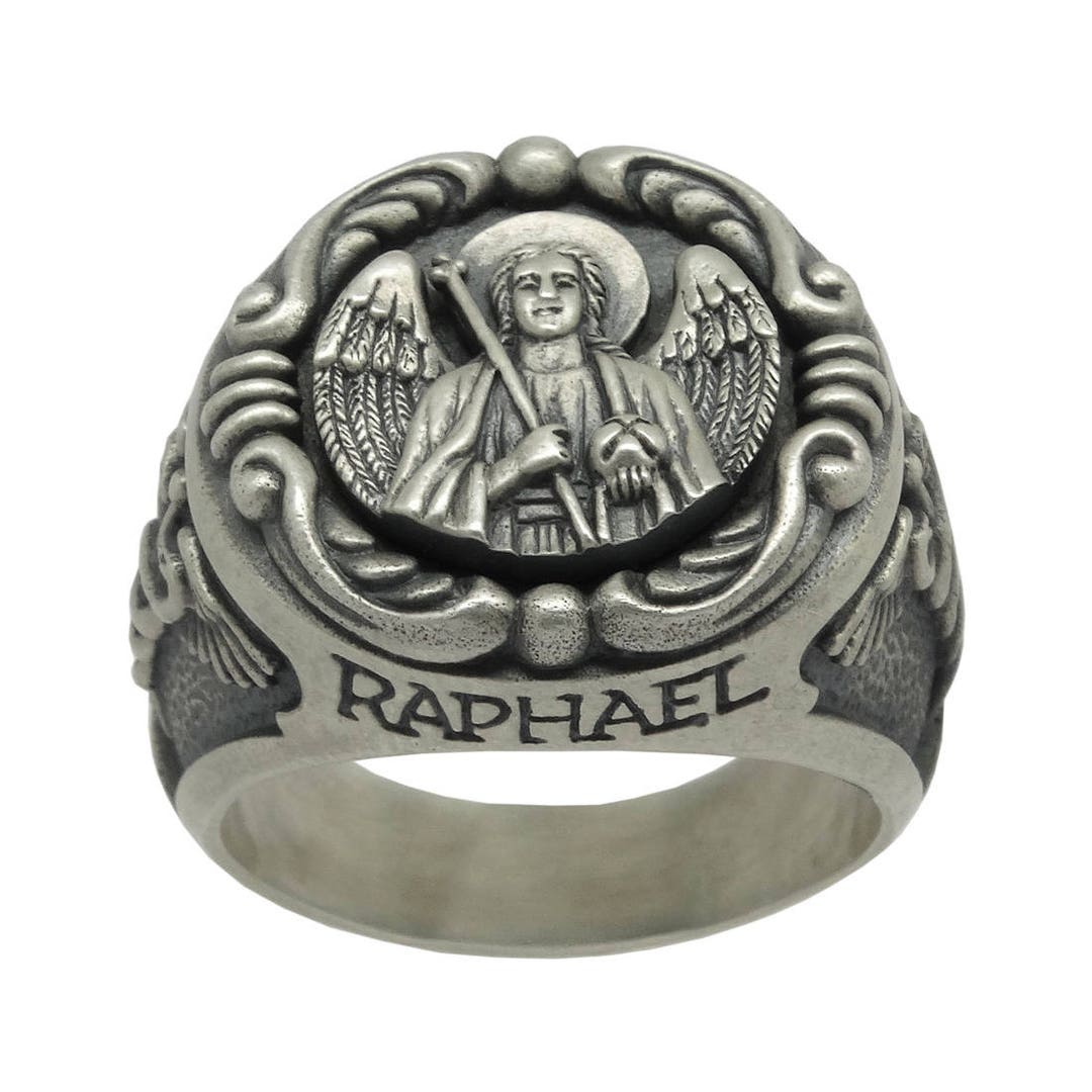 Saint Raphael Archangel Silver Men Ring Handcrafted Medical Corps - Etsy