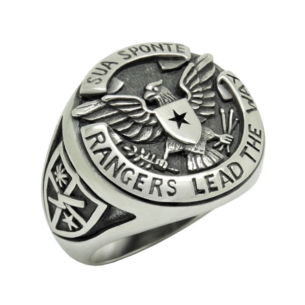 Rangers Sterling Silver Men’s Ring Army 75th Ranger Regiment Sua Sponte