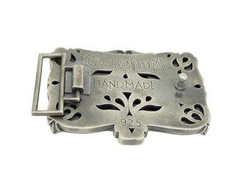 Boucle De Ceinture Motard Crâne Aux Yeux Rouges - Argent, Style Rock, Avec Ceinture Offerte