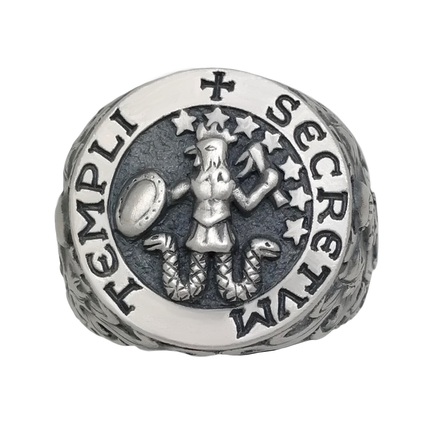 Knights Templar Sigil of Abraxas Sterling Silver 925 Mens Ring | Etsy