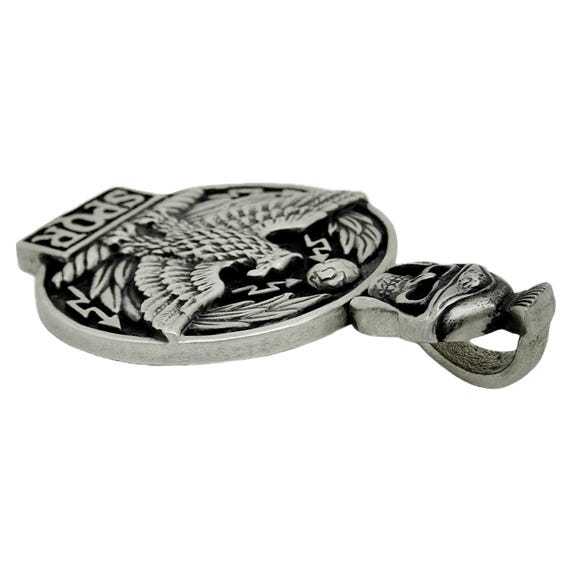 Eagle SPQR Skull Biker Sterling Silver 925 Men's Roman