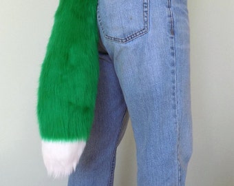 Fox Tail White Tipped Faux Fur