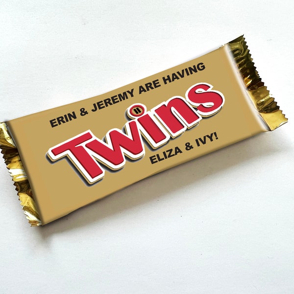 TWINS (Reg. Size) Personalized Candy Wrappers